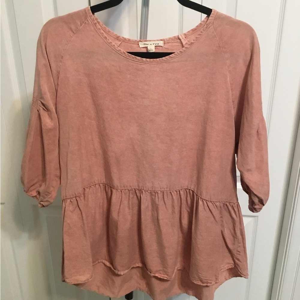 Tea n rose Dusty Pink Peplum Blouse